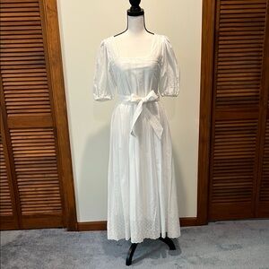 Cleobella White Puff Sleeve Maxi Sundress for Brides